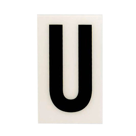 Sandleford 85mm White Self Adhesive House Letter U - Polycarbonate - Gloss Finish - Weather Resistant