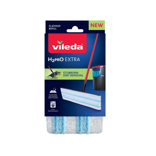 Vileda H2Pro Flat Mop Refill - Microfibre - 110mm x 235mm - Reusable 400 Times