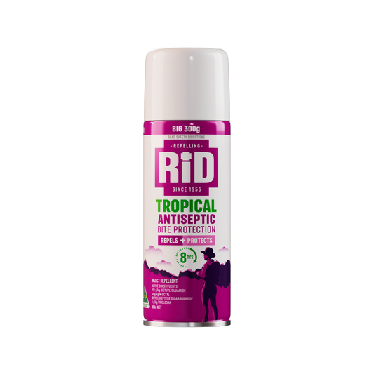 RID Tropical Antiseptic Bite Protection - 300g - DEET - 8 Hours Protection - Auzzistore