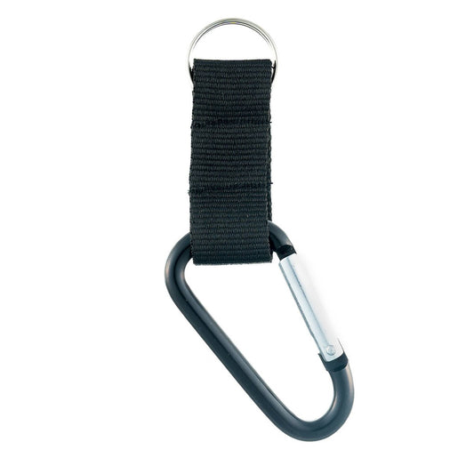 Taskmaster Black Carabiner Key Ring 2 Pack - 25mm - Black - Lightweight Design