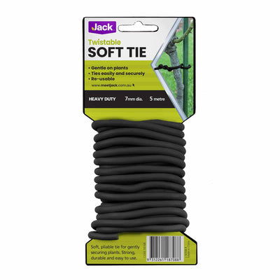 Jack Black Soft Plant Tie - 7mm x 5m - PVC Coated - Gentle Secure Use