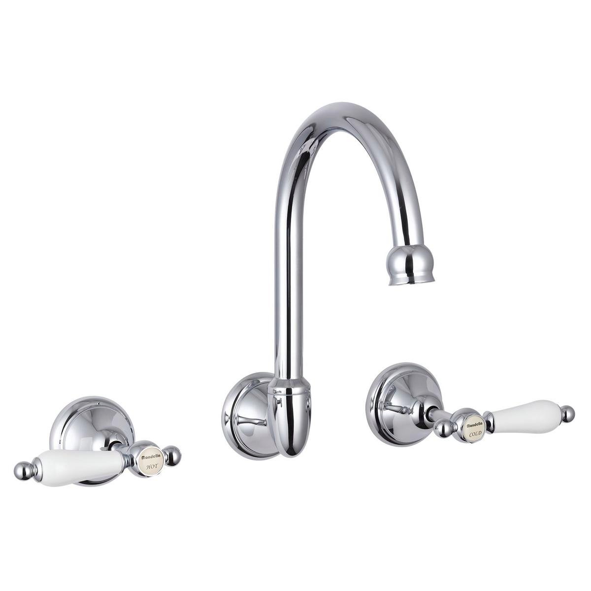 Mondella Wall Sink Set - Chrome - 7.5L - Brass - Low Maintenance