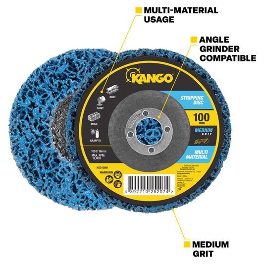 Kango 115mm Medium Grit Stripping Disc - Rust & Paint Removal Tool – view 2 - Auzzistore