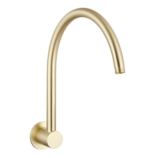 Mondella 300mm Gooseneck Shower Arm - Brushed Brass - Durable & Stylish
