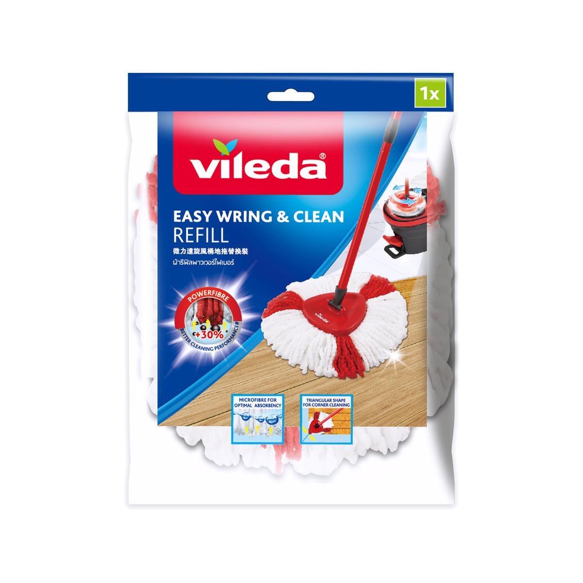 Vileda Easy Wring Mop Refill - 100% Microfibre - Hygienic Clean