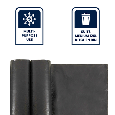 Grunt 120L Wheelie Bin Liners 20 Pack - Plastic - Easy Tear - Durable