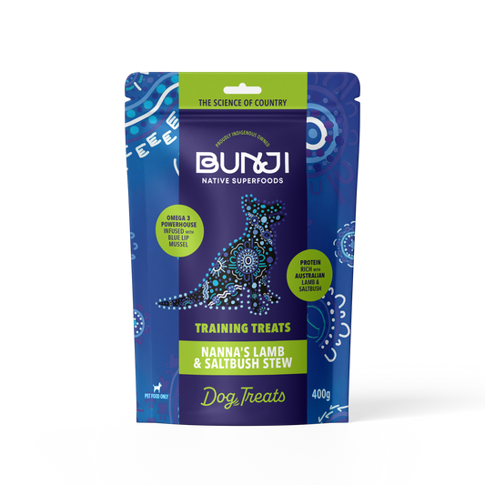 Bunji Nanna S Lamb Saltbush Stew Treat 400g - Natural Ingredients - Easy Digestion
