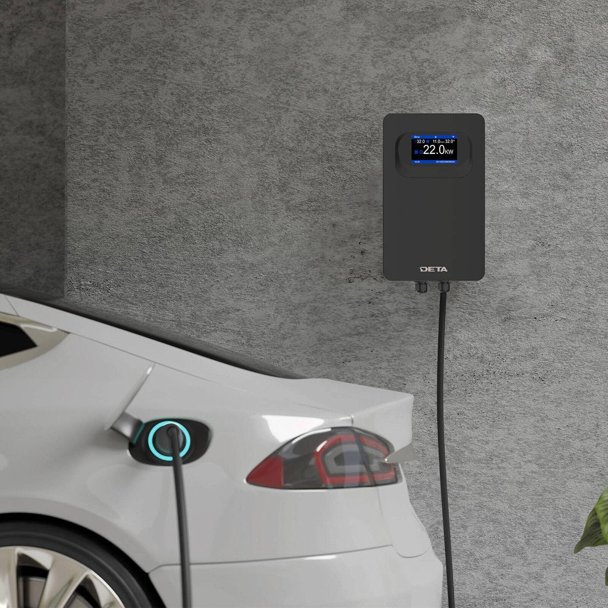 Deta 7kW 22kW Dual Phase Wall Mount EV Charger 5m Cable - Black – Auzzi ...
