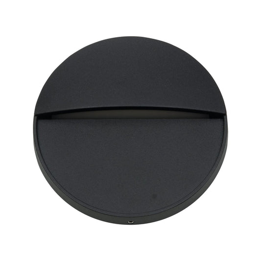 Arlec 4W Black CCT LED Round Exterior Step Light - 110mm x 25mm - Weather-Resistant - Auzzistore