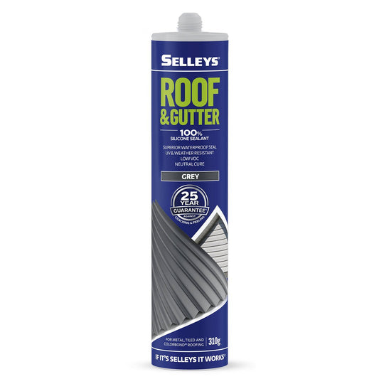 Selleys Roof and Gutter Silicone Sealant 310g - Grey - Waterproof, UV Resistant - Auzzistore