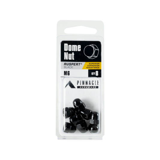 Pinnacle m6 Black Ruspert Dome Nut 8 Pack - 48mm x 120mm x 17mm - Corrosion Resistant – view 2 - Auzzistore