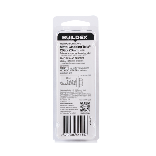 Buildex Cladding Fencing Teks Screws 12g x 20mm 20 Pack - Self-Drilling - Corrosion-Resistant – view 2 - Auzzistore