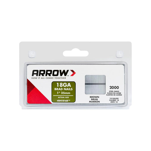 Arrow Brad Nails - 25mm - Steel - Brown Head - Auzzistore