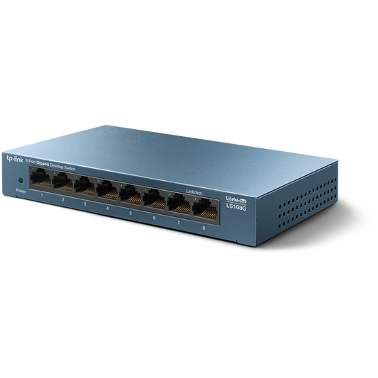 TP-Link LS108G 8 Port Gigabit Desktop Switch - 10/100/1000Mbps - Black