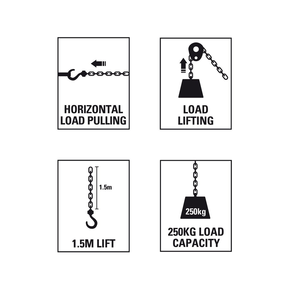 Gorilla 250kg Lever Block - 1.5m Lift - Steel - Durable Lifting Tool