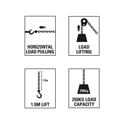 Gorilla 250kg Lever Block - 1.5m Lift - Steel - Durable Lifting Tool