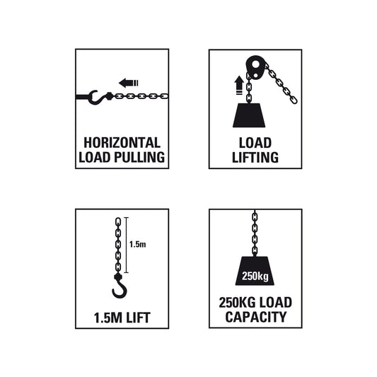Gorilla 250kg Lever Block - 1.5m Lift - Steel - Durable Lifting Tool – view 2 - Auzzistore