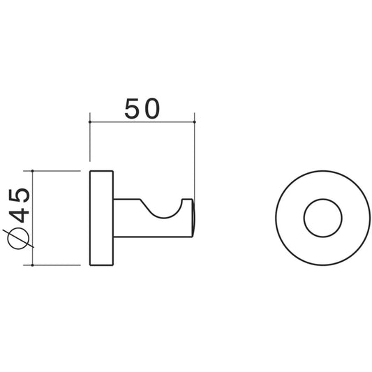Caroma Robe Hook - 45mm - Polished Metal - Chrome Finish – view 2