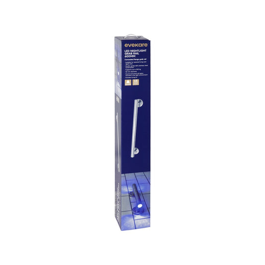 Evekare 600mm Polished Stainless Steel LED Night Light Grab Rail – view 2