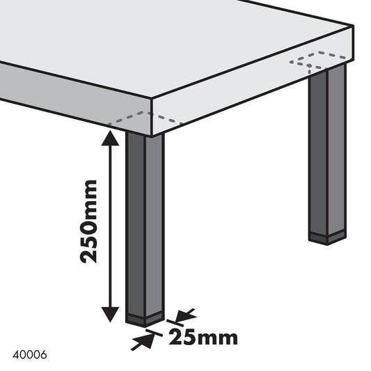 Adoored Furniture Leg - 25 x 25 x 250mm - Steel - Modern Design – view 2 - Auzzistore