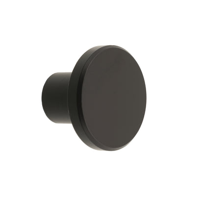 Prestige 30mm Matte Black Round Knob - Contemporary Design, Zinc Alloy, Includes Screws