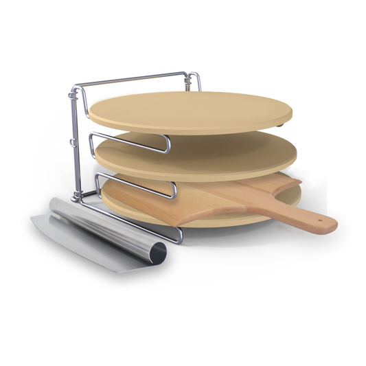 Matador Pizza Stone Stacker Set - 330mm - Cordierite - 3 Pizzas - Auzzistore