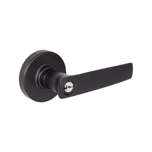 Gainsborough Neue Aurora Entrance Lever Set - Matt Black - 145mm x 67mm - Dual Function - Auzzistore