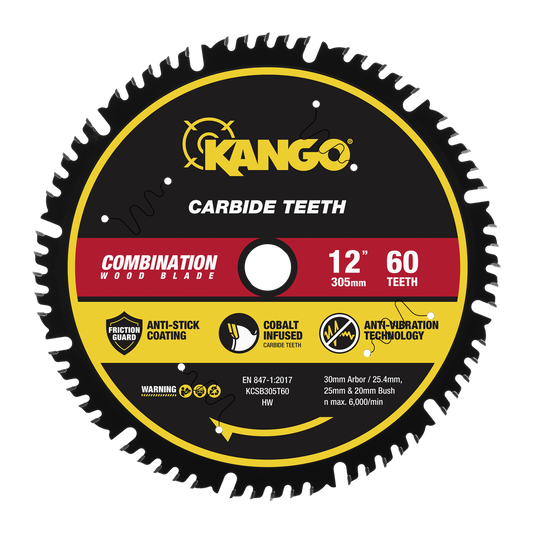 Kango 305mm 60T Wood Mitre Saw Blade - Cobalt Carbide - Precision Cuts