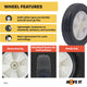 Move It 200mm Black Rubber Tyre with White Plastic Centre - 30kg Load Capacity
