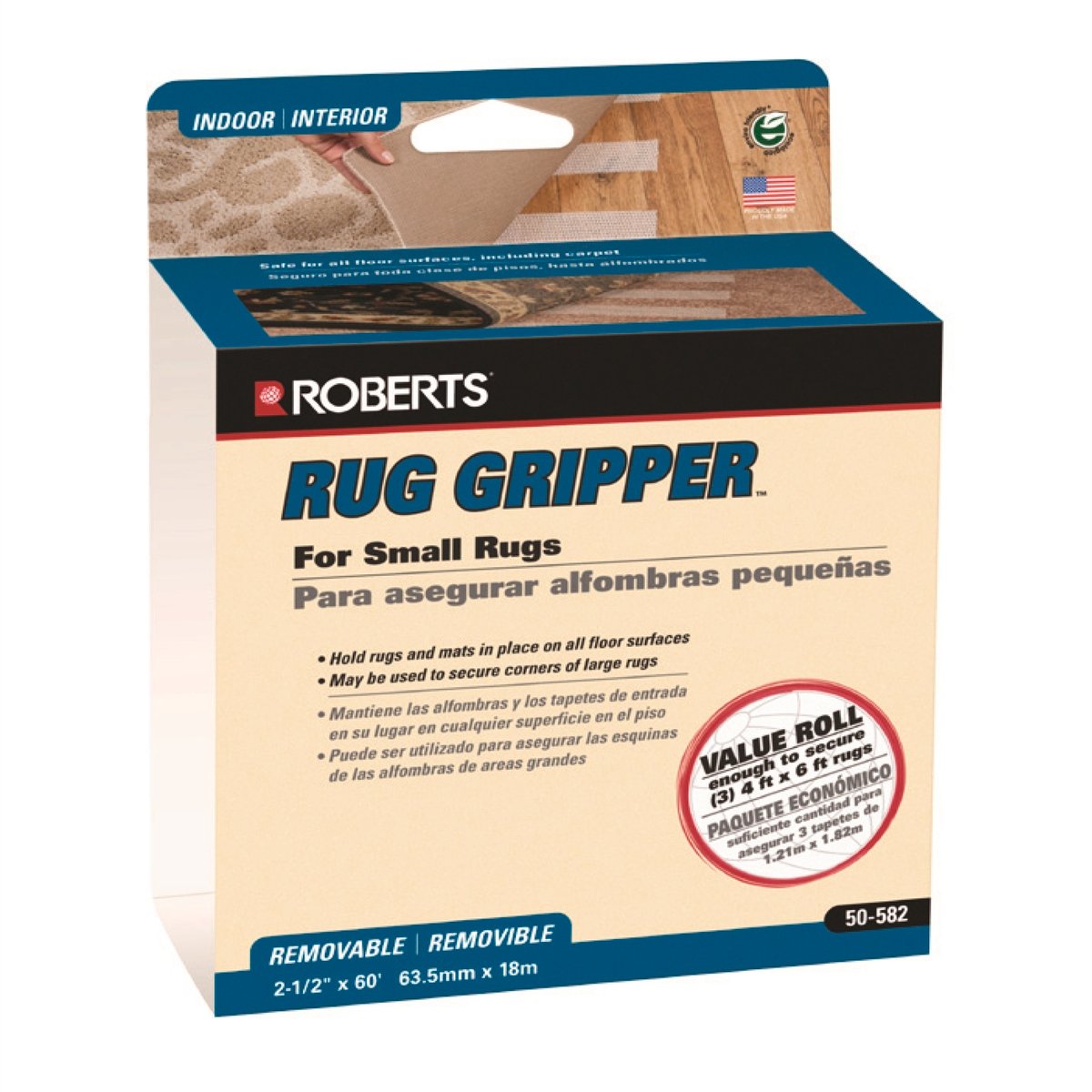 Roberts Rug Gripper Roll 63mm x 18.28m Rubber Mesh Anti-Slip