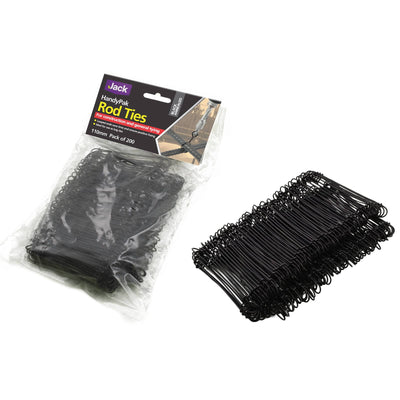 Jack Rod Tie 110mm Black Annealed Steel 200 Pack Durable Ties