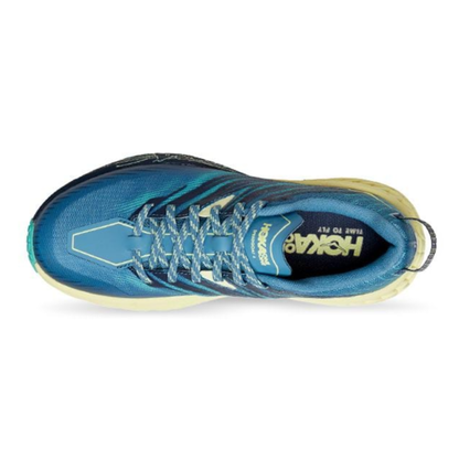 Hoka One One Women's Speedgoat 4 Trail Shoe  - Provincial Blue/Luminary Green