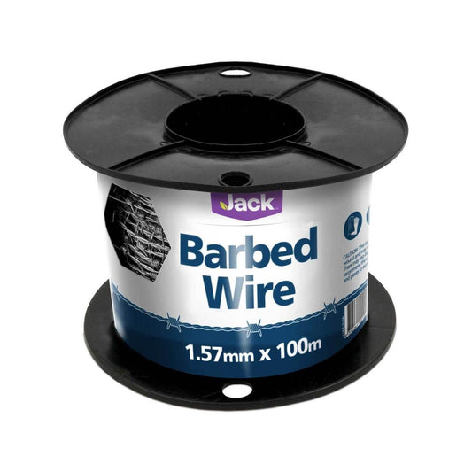 Jack Barbed Wire - 1.57mm x 100m - Galvanised - High Tensile - Auzzistore