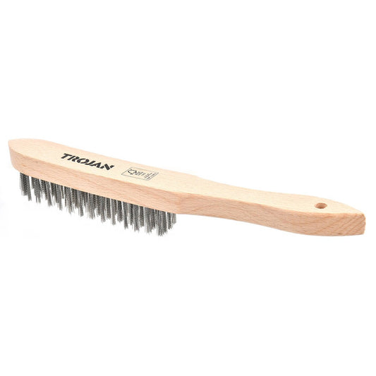 Trojan 4x15 Row Stainless Steel Wire Brush - 30mm x 285mm - Deburring, Rust Removal - Auzzistore