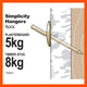 Everhang 8kg Brass Plated Picture Hanging Hook 4 Pack Durable Easy Install