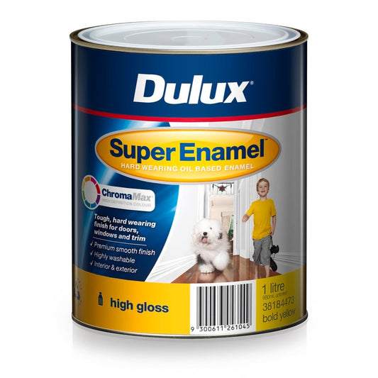 Dulux Super Enamel Paint - 1L - Bold Yellow - Oil Based - Gloss Finish - Auzzistore