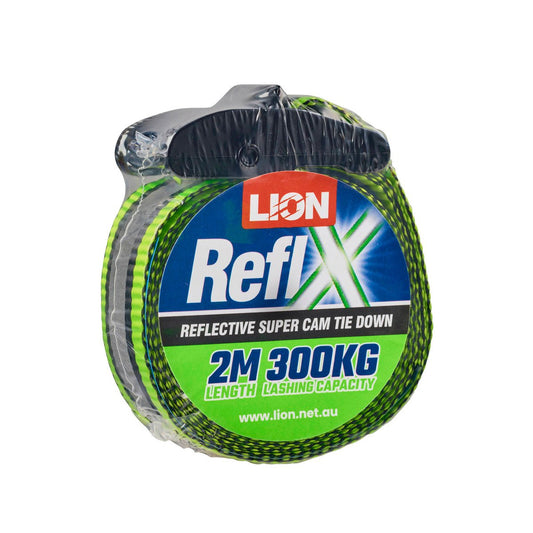 Lion Reflx Super Cam Tie Down - 2m - Polyester - Reflective Webbing