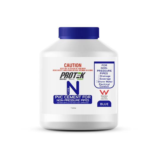 Protek Type N Blue PVC Cement 1L for Non Pressure Pipes - Auzzistore