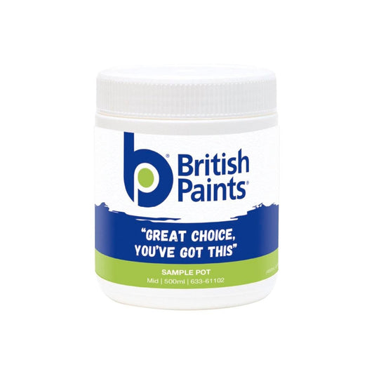 British Paints 500ml Mid Base Sample Pot - Low Sheen - Indoor Use