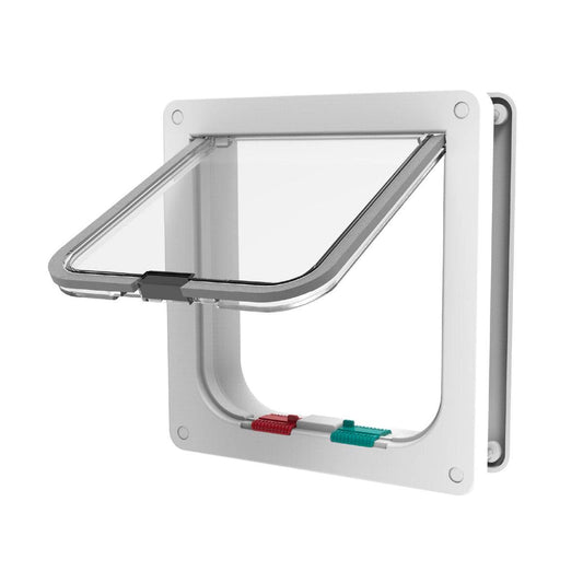 Hakuna Pets Small Cat Flap - 145mm W x 150mm H - Plastic - Durable