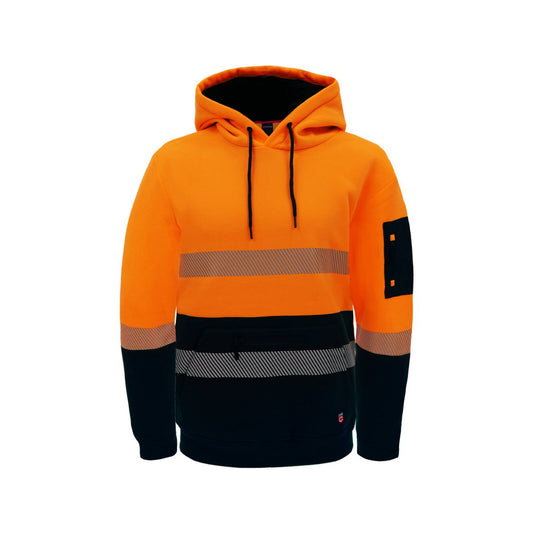 Citeco Orange Hi Vis Taped Hoodie - XL - Reflective Tape - UPF 50+