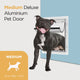 Hakuna Pets Medium Aluminium Pet Door 225mm W 305mm H Durable Design