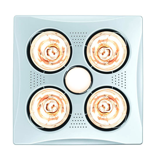 HPM 3 in 1 Exhaust Fan Heat Lamp 4 Heat Lamps LED Light White - Auzzistore