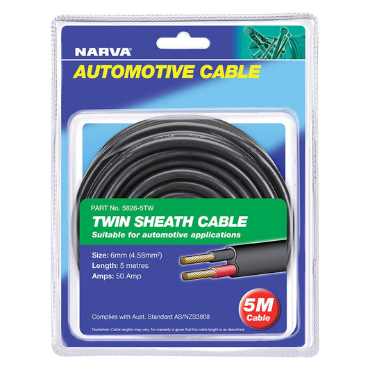 Narva Twin Sheath Cable - 6mm - Copper - 50A - Auzzistore