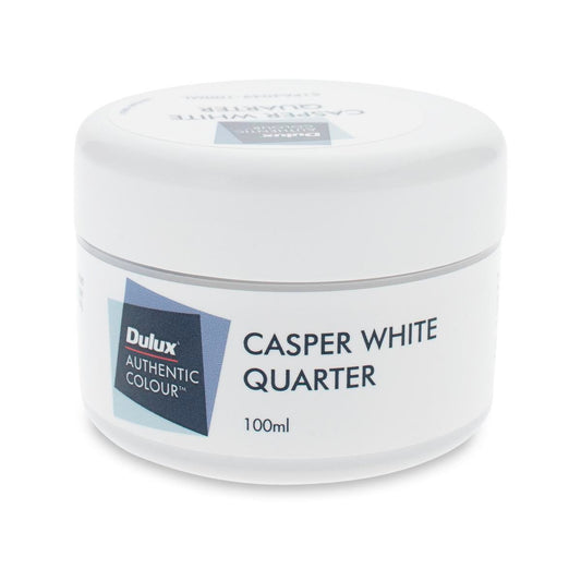 Dulux Casper White Quarter Sample Pot 100ml Water Based Low Sheen