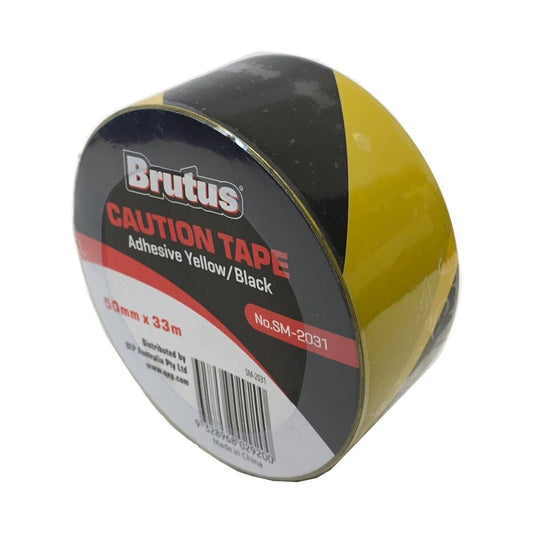 Brutus Caution Tape 50mm x 33m Vinyl Water-Resistant Outdoor Safety - Auzzistore