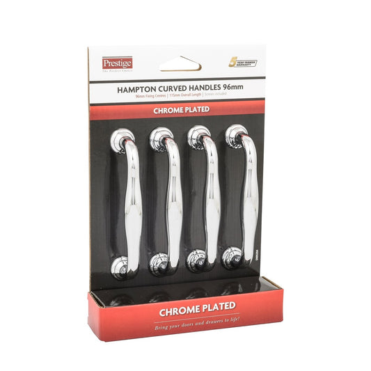 Prestige Hampton Handle - 96mm - Zinc Alloy - Chrome Plated - 4 Pack – view 2