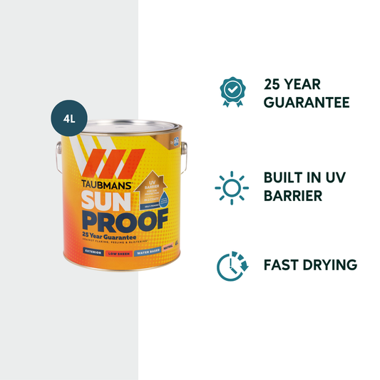 Taubmans 4L Neutral Low Sheen Exterior Paint - UV Protection - Fast Drying – view 2 - Auzzistore