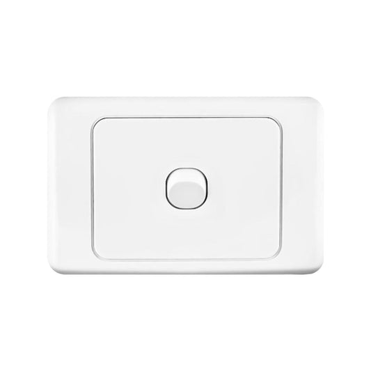 Deta Double Pole Single Switch - 75mm x 40mm - White - Polycarbonate - 10A - Auzzistore