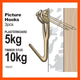 Everhang 10kg Brass Plated Picture Hanging Hooks 3 Pack Durable Use